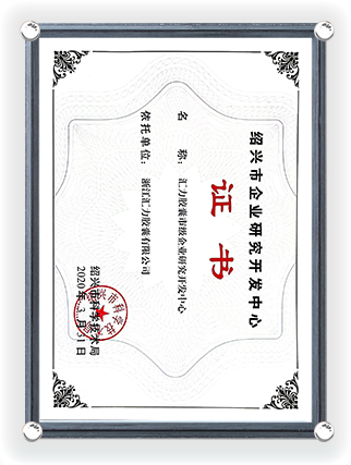 Shaoxing Enterprise Research and Development Center-certificaat 2020-1