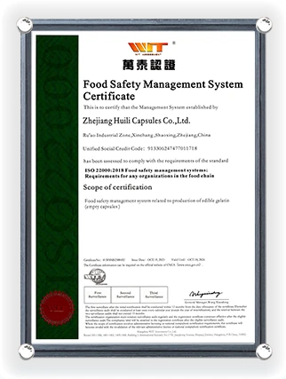 Certificaat voor Voedselveiligheidsmanagementsysteem